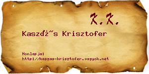 Kaszás Krisztofer névjegykártya